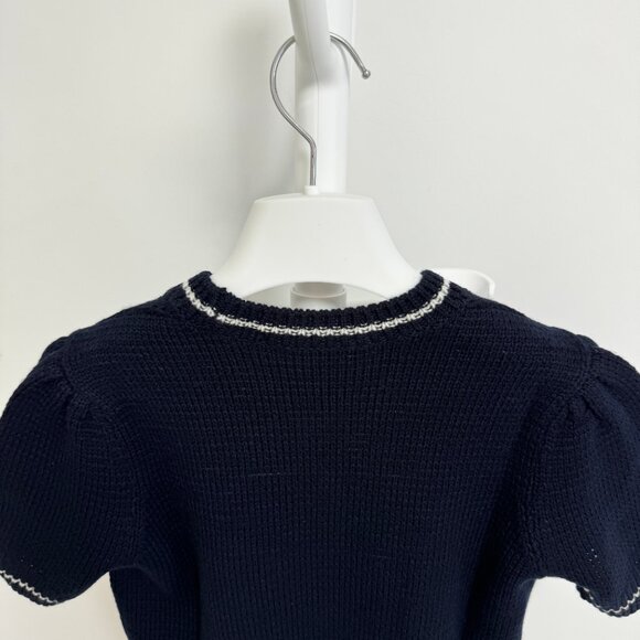 Christian Dior Short-Sleeved Sweater Navy Blue Cashmere and Wool Knit - Picture 9 of 12